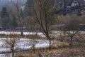 Backlit Winter River Landscape